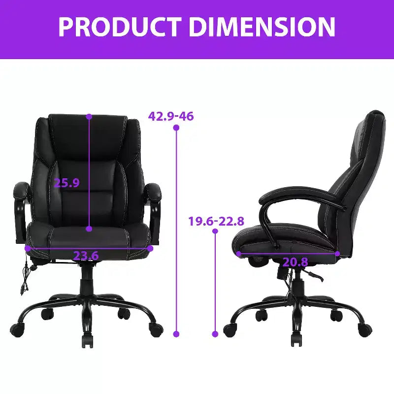 Fauteuil de bureau massant, en cuir PU