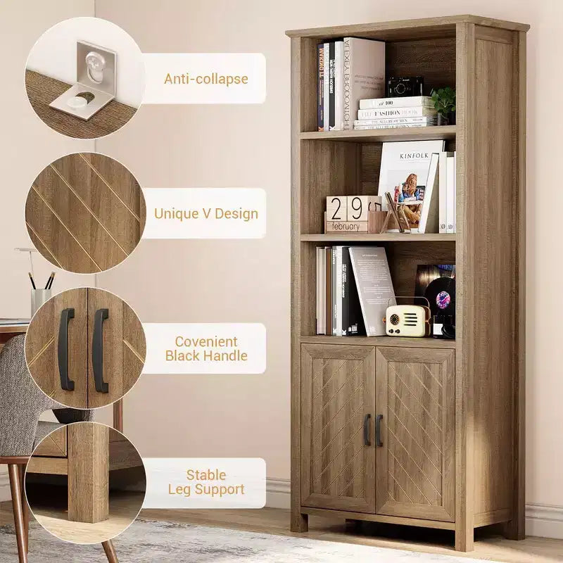 Étagère de style rustique avec portes