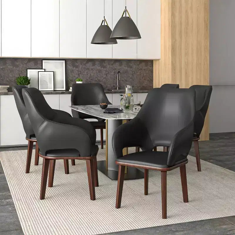 Chaise de salle à manger moderne Collection en brun foncé