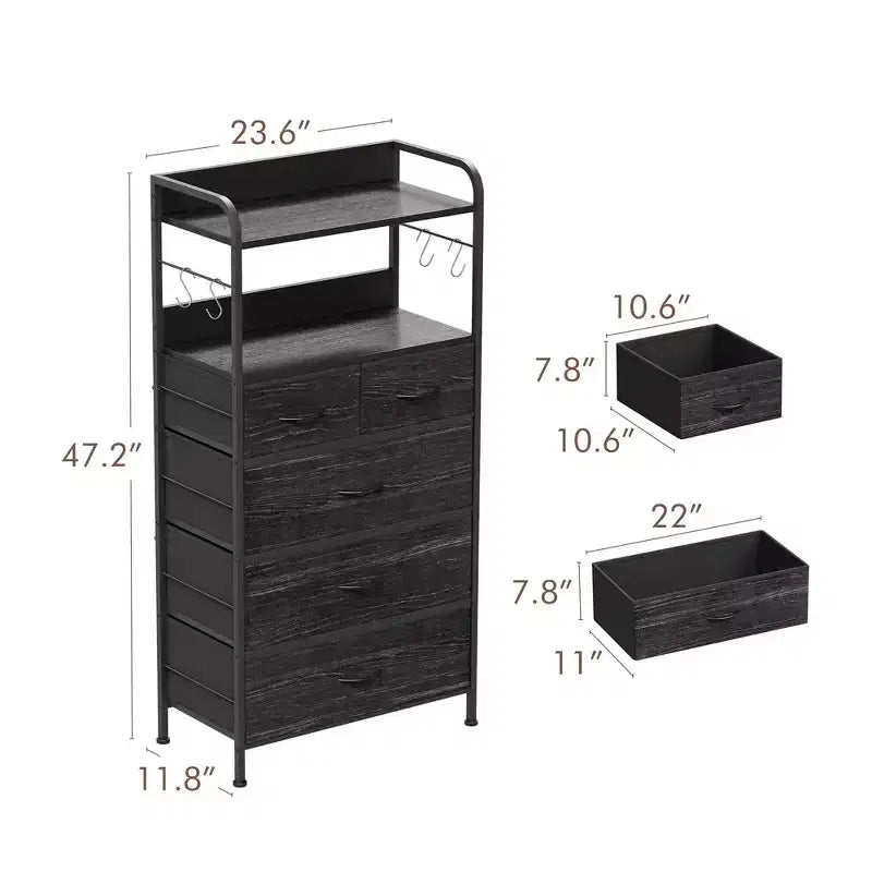 Commode de chambre à cinq tiroirs