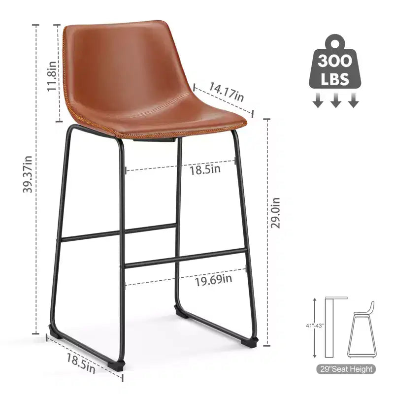 Tabourets de bar à armature en métal noir