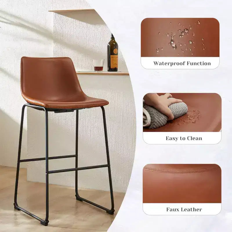 Tabourets de bar à armature en métal noir