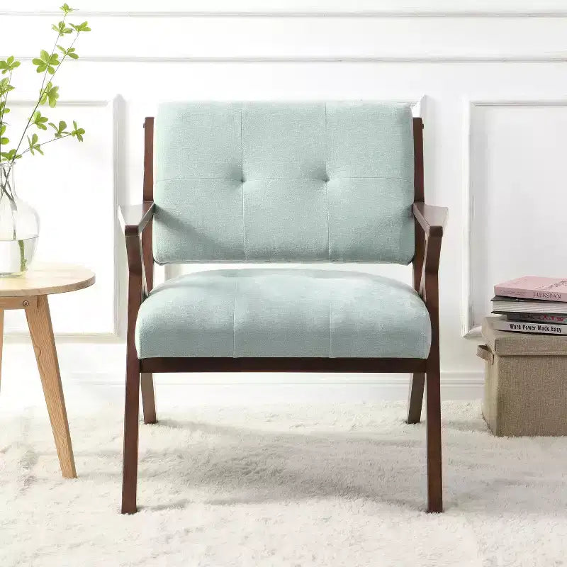 Chaise longue en bois rembourrée