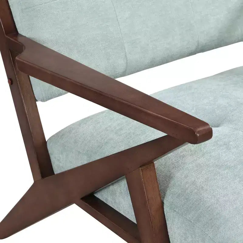 Chaise longue en bois rembourrée