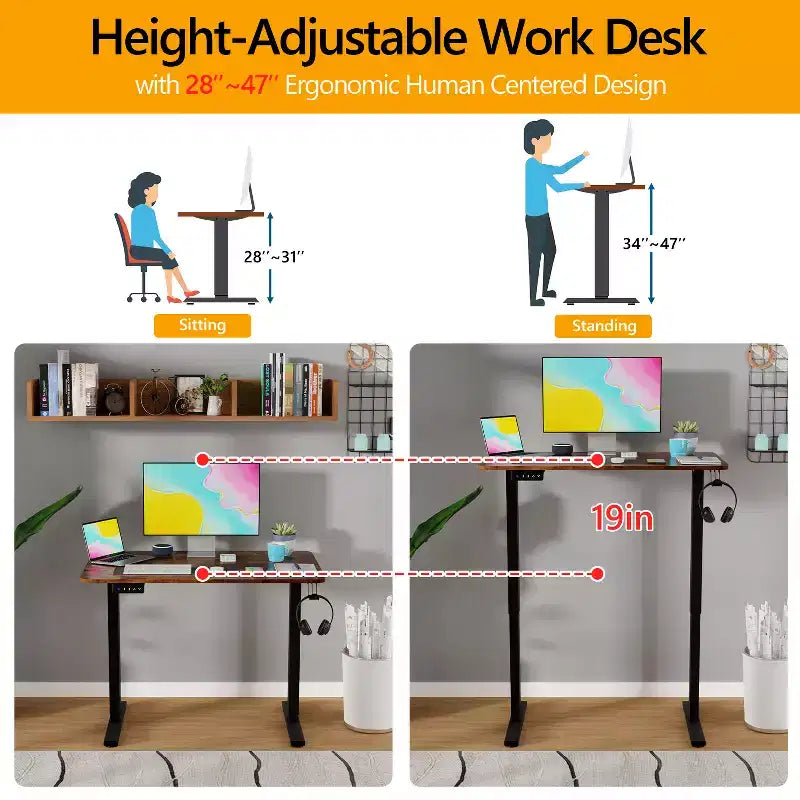 Bureau d'ordinateur debout réglable en hauteur