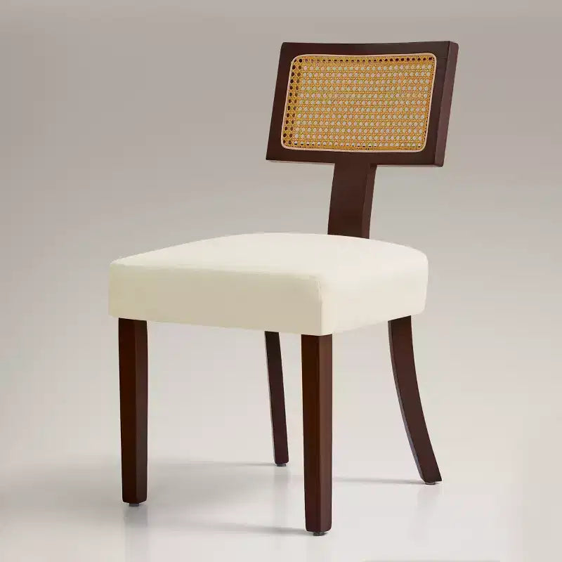 Chaise de salle à manger de cuisine rembourrée en lin