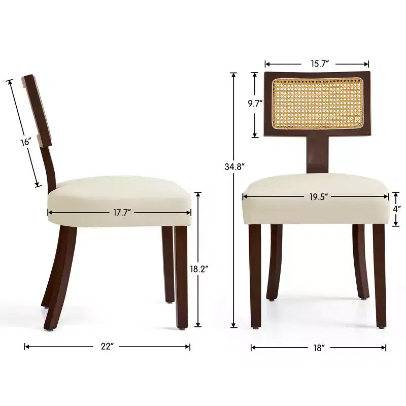 Chaise de salle à manger de cuisine rembourrée en lin