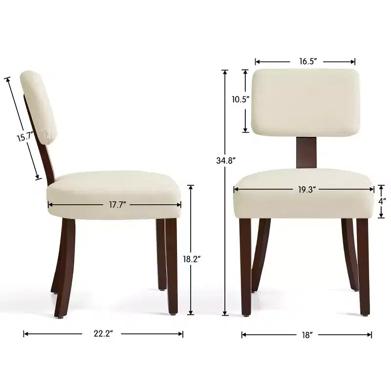 Chaise de salle à manger de cuisine rembourrée en lin