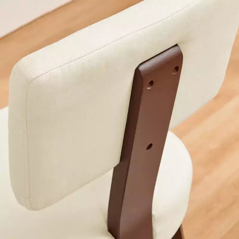 Chaise de salle à manger de cuisine rembourrée en lin