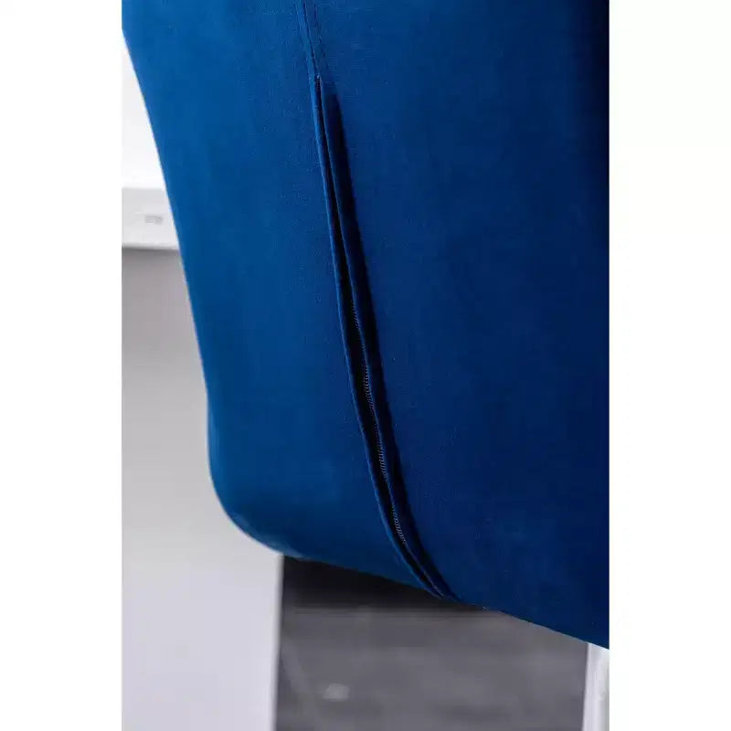 Tabouret de bar réglable en hauteur, matelassé losanges, en velours