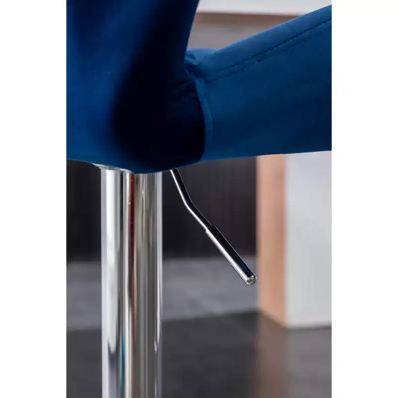 Tabouret de bar réglable en hauteur, matelassé losanges, en velours