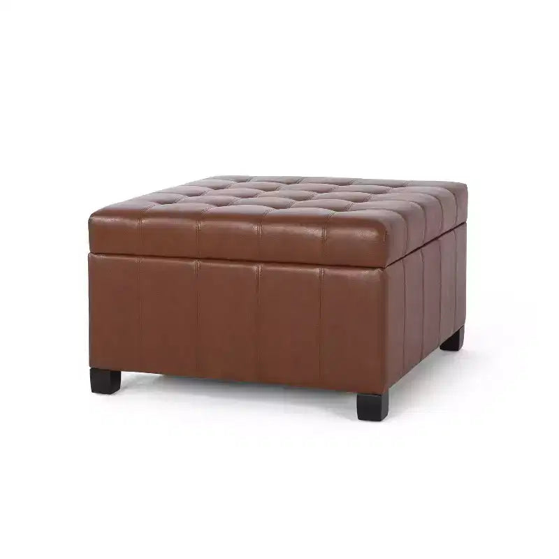 Repose-pieds de rangement en similicuir