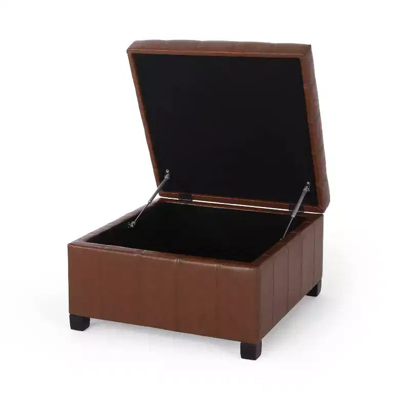 Repose-pieds de rangement en similicuir