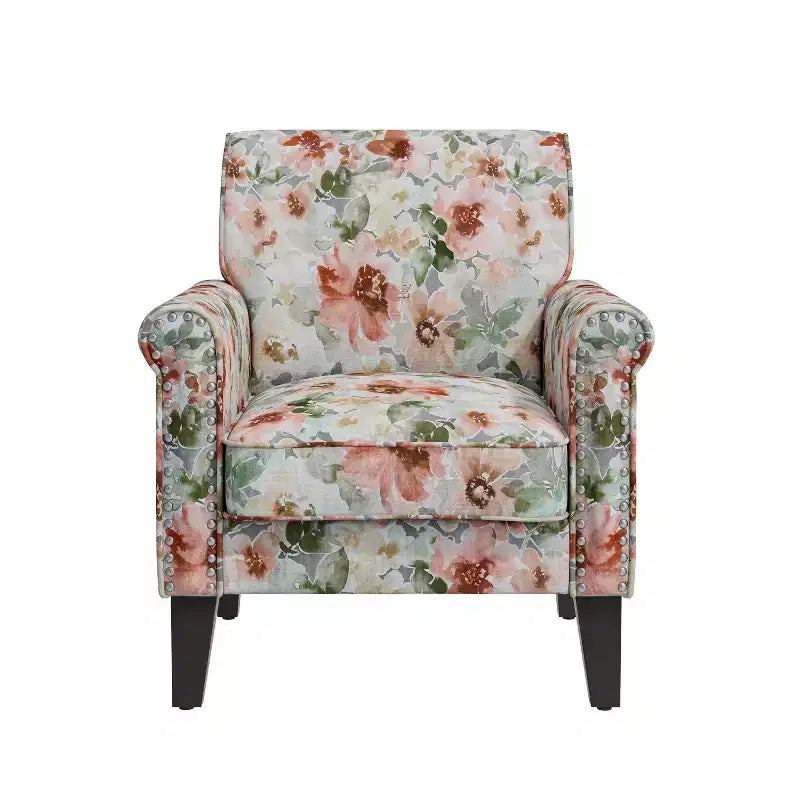 Fauteuil traditionnel à accoudoirs arrondis