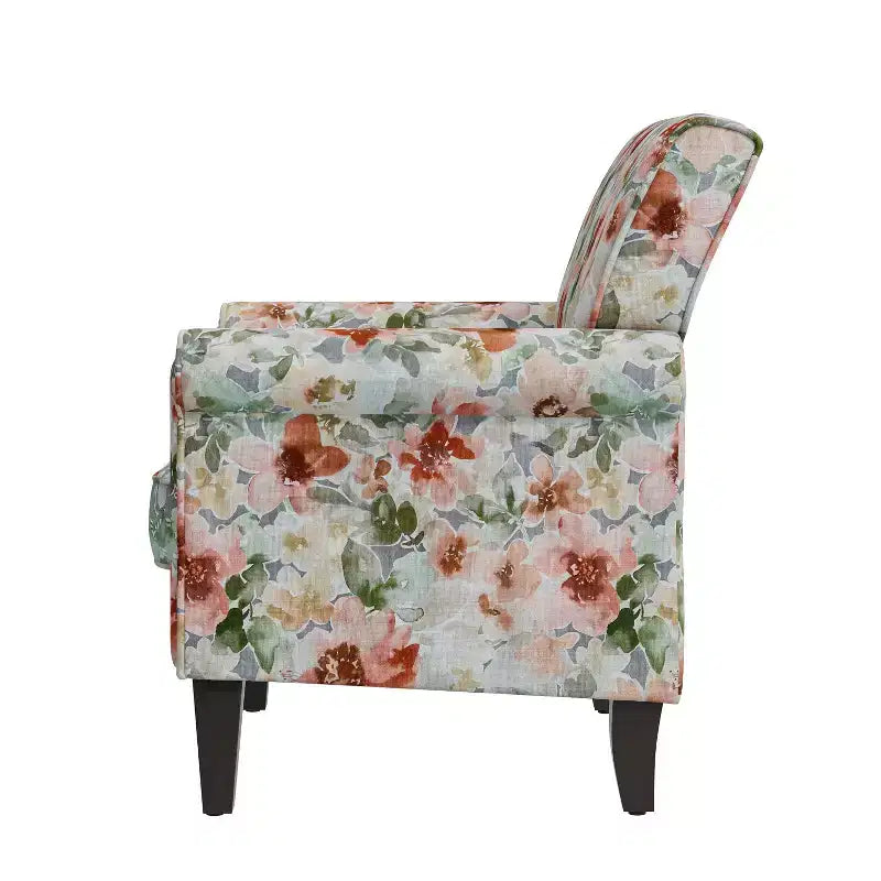 Fauteuil traditionnel à accoudoirs arrondis