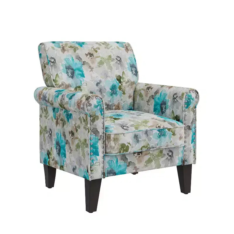 Fauteuil traditionnel à accoudoirs arrondis