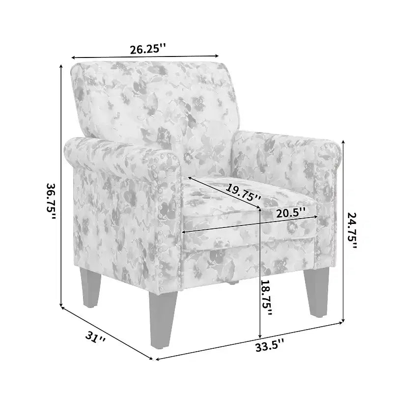 Fauteuil traditionnel à accoudoirs arrondis